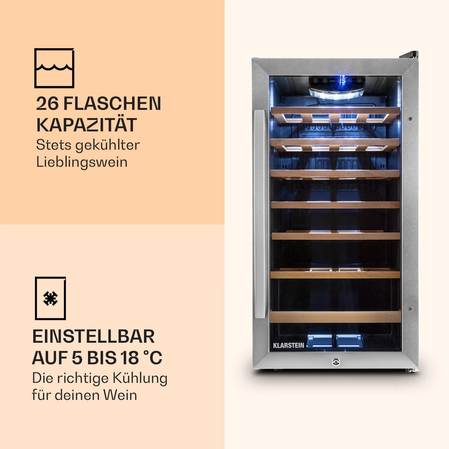 Vinamour 26 Uno Weinkühlschrank 3 Vinamour 26 Uno Weinkühlschrank – Bild 3