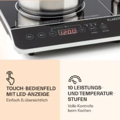 [Gebraucht] VariCook Slim Doppel-Induktionskochplatte 3500 W -Klarstein 10030684 de 0004 logo