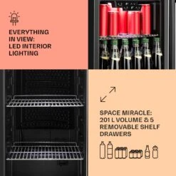 Beersafe 6XL Getränkekühlschrank Mit Glastür 201 Liter 11 Beersafe 6XL Getränkekühlschrank Mit Glastür 201 Liter -Klarstein 10031930 uk 0004 usp