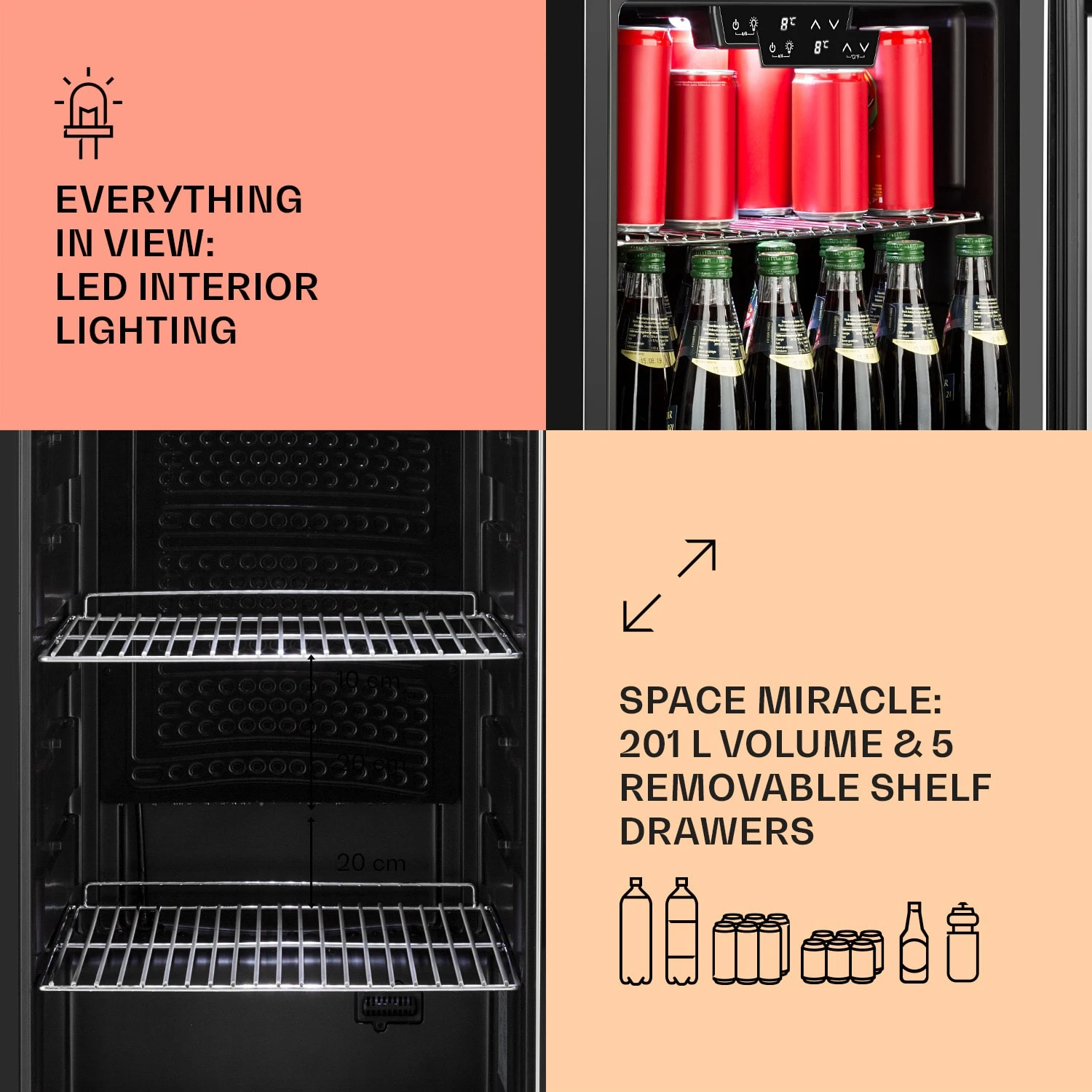 Beersafe 6XL Getränkekühlschrank Mit Glastür 201 Liter 4 Beersafe 6XL Getränkekühlschrank Mit Glastür 201 Liter – Bild 4