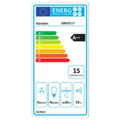 [Gebraucht] Mirage 90 Dunstabzugshaube Kopffrei -Klarstein 10033117 energy label