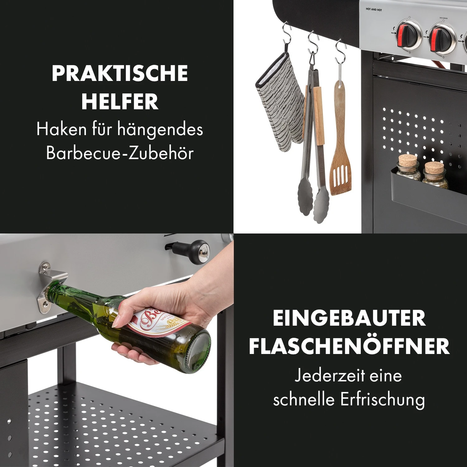 Hot & Hot Gasgrill 8,5kW Schwarz 6 Hot & Hot Gasgrill 8,5kW Schwarz – Bild 6