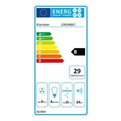 [Wiederverpackt] Antonia Dunstabzugshaube Kopffrei -Klarstein 10034867 energy label