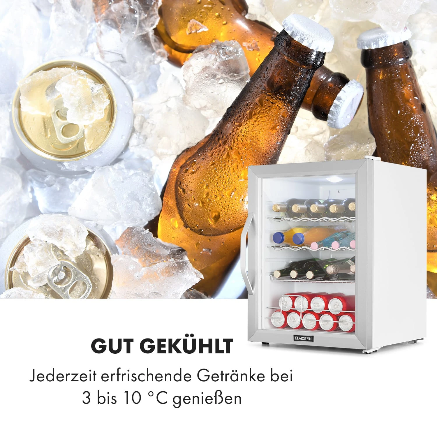 Beersafe XL Crystal White Getränkekühlschrank Mit Glastür 60 Liter 5 Beersafe XL Crystal White Getränkekühlschrank Mit Glastür 60 Liter – Bild 5