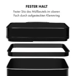 [Gebraucht] Touchless Black Stainless Steel Müllsammler -Klarstein 10035097 de 0009 logo 1