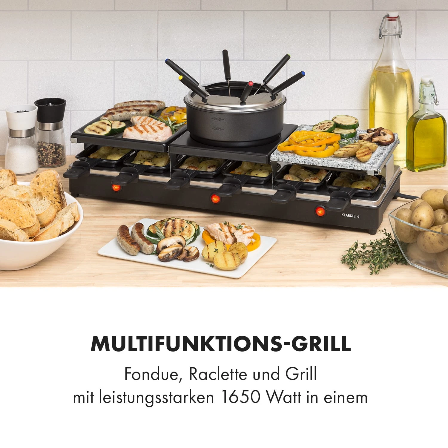 Fonduelette XL 3-in-1 Raclettegrill & Fondue 2 Fonduelette XL 3-in-1 Raclettegrill & Fondue – Bild 2