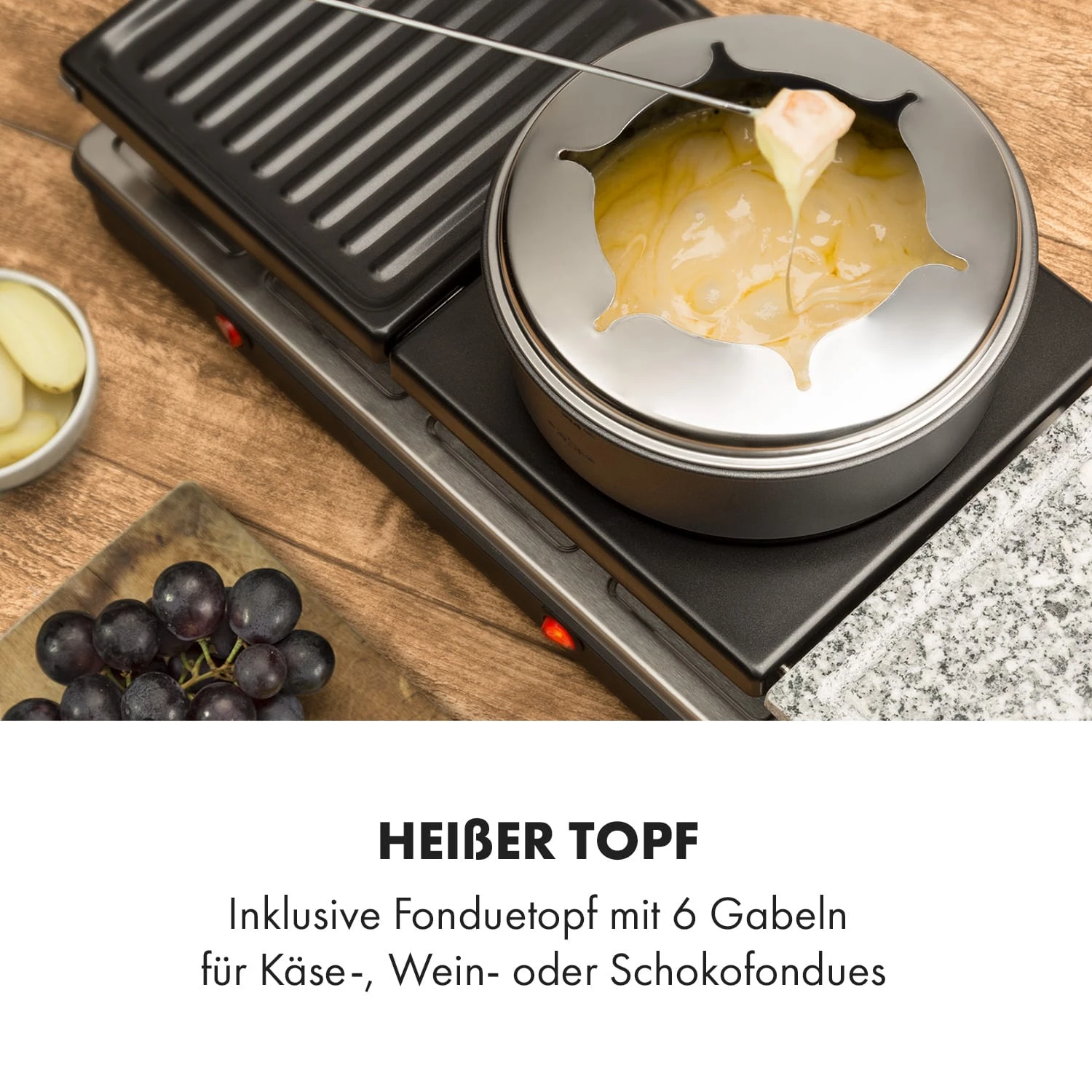 Fonduelette XL 3-in-1 Raclettegrill & Fondue 4 Fonduelette XL 3-in-1 Raclettegrill & Fondue – Bild 4