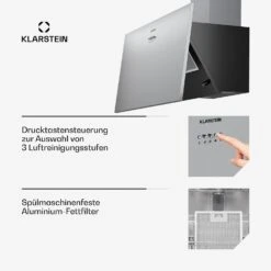 [Gebraucht] Silver Lining 90 Dunstabzugshaube Kopffrei -Klarstein 10035318 de 0006 usp