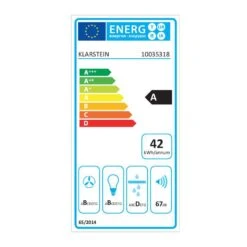 [Gebraucht] Silver Lining 90 Dunstabzugshaube Kopffrei -Klarstein 10035318 energy label