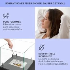Phantasma Cubo Ethanol-Kamin -Klarstein 10035458 de 0006 usp