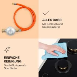 [Gebraucht] Goldflame Domino Prime Gaskochfeld -Klarstein 10037806 de 0006 logo