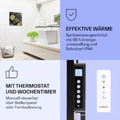 [Gebraucht] Wonderwall Air Art Smart Infrarotheizung Mit Bild Schwarze Blume -Klarstein 10037829 de 0004 logo