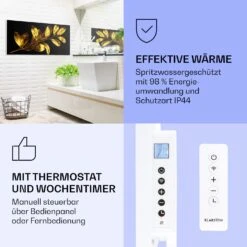 [Wiederverpackt] Wonderwall Air Art Smart Infrarotheizung Mit Bild Goldenes Blatt -Klarstein 10037920 de 0004 logo