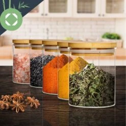 Runde Gläser Bambusdeckel 12 Runde Gläser Bambusdeckel -Klarstein 10038299 yy 0005 logo