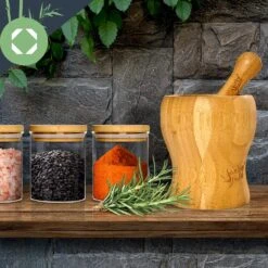 Runde Gläser Bambusdeckel 13 Runde Gläser Bambusdeckel -Klarstein 10038299 yy 0006 logo