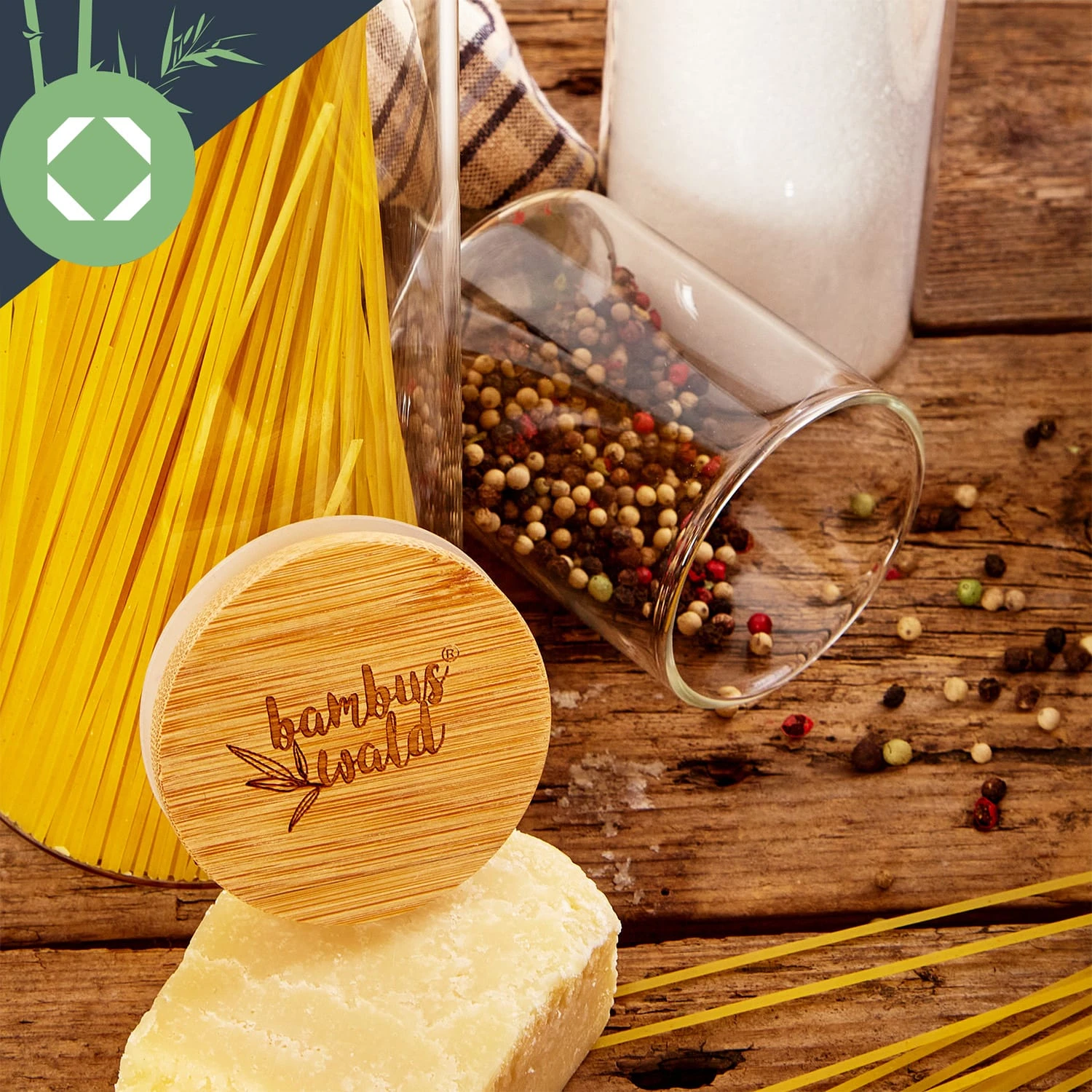 Runde Gläser Bambusdeckel 7 Runde Gläser Bambusdeckel – Bild 7