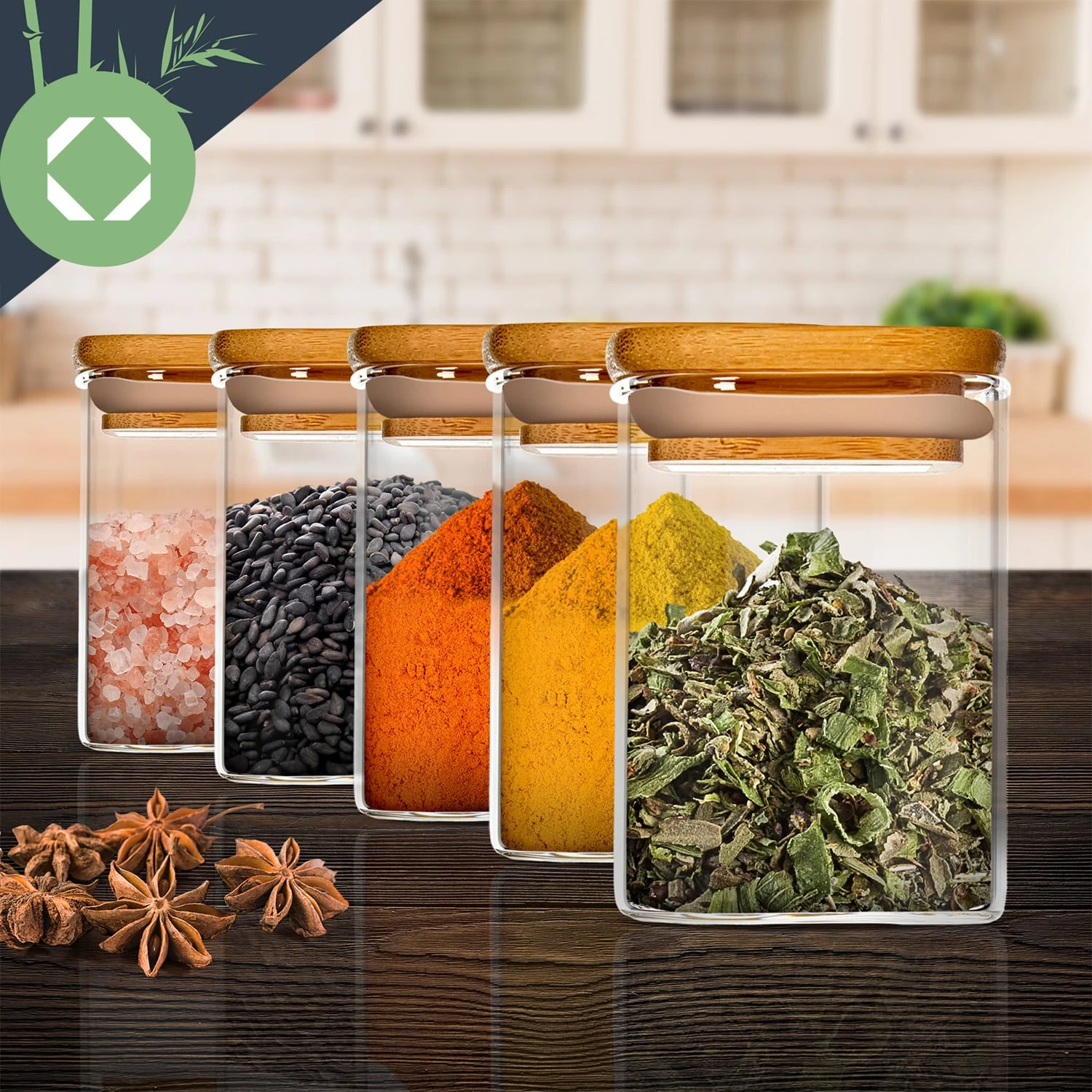 Eckige Gläser Bambusdeckel 5 Eckige Gläser Bambusdeckel – Bild 5