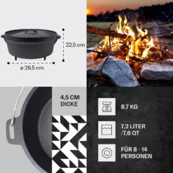 [Gebraucht] Galloway Dutch Oven 7.6 BBQ-Topf -Klarstein 10038586 de 0004 usp