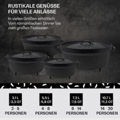 [Gebraucht] Galloway Dutch Oven 7.6 BBQ-Topf -Klarstein 10038586 de 0006 usp