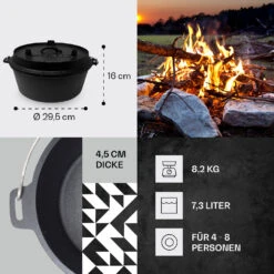 [Wiederverpackt] Guernsey Premium Dutch Oven 6.0 BBQ-Topf -Klarstein 10038638 de 0004 usp 1