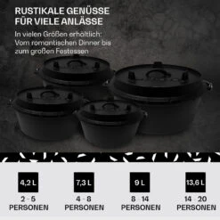 [Wiederverpackt] Guernsey Premium Dutch Oven 6.0 BBQ-Topf -Klarstein 10038638 de 0006 usp 1