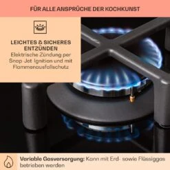 [Wiederverpackt] Illuminosa Domino Gaskochfeld -Klarstein 10039896 de 0005 usp