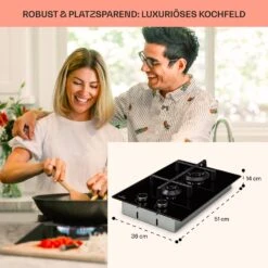 [Wiederverpackt] Illuminosa Domino Gaskochfeld -Klarstein 10039896 de 0006 usp
