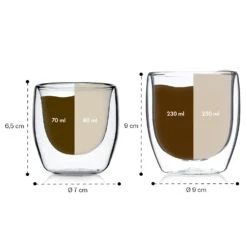 Glaswerk Mirano Doppelwandige Thermogläser Set -Klarstein 10040321 yy 0007 dimensions