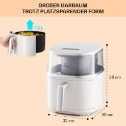 [Wiederverpackt] Air Bloom Heißluftfritteuse Mit Dampffunktion -Klarstein 10040497 de 0007 usp