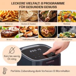 [Wiederverpackt] Crisp-Pro Heißluftfritteuse Air Fryer 1400W -Klarstein 10040698 de 0003 usp 2