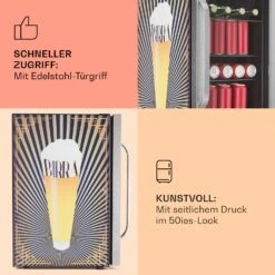 [Wiederverpackt] Beersafe 70 Birra Edition Kühlschrank -Klarstein 10041177 de 0004 usp