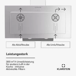 [Wiederverpackt] Athena 90 Dunstabzugshaube Kopffrei 90cm -Klarstein 10045318 de 0003 usp
