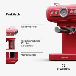 [Wiederverpackt] Espressionata Evo Espressomaschine 950W 19 Bar 1,2L 2 Tassen -Klarstein 10045423 de 0005 usp