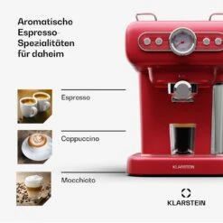 [Wiederverpackt] Espressionata Evo Espressomaschine 950W 19 Bar 1,2L 2 Tassen -Klarstein 10045423 de 0007 usp