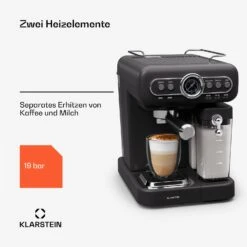 [Wiederverpackt] Espressionata Evo Espressomaschine -Klarstein 10045425 de 0006 usp