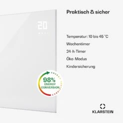[Gebraucht] Wonderwall Smart Bornholm Infrarotheizung Für Die Wand 1200W -Klarstein 10045467 de 0005 usp