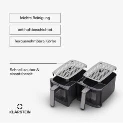 [Wiederverpackt] VitaFry Duo Skylight Heißluftfritteuse -Klarstein 10045474 de 0007 usp