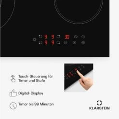 [Wiederverpackt] Virtuosa 4 Glaskeramik-Kochfeld -Klarstein 10045614 de 0005 usp