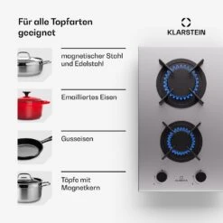 [Gebraucht] Goldflame 2 Gaskochfeld -Klarstein 10045622 de 0006 usp