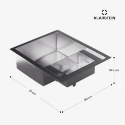 [Gebraucht] TitanSteel Küchenspüle | 61 X 50 Cm (LxB) -Klarstein 10046021 de 0008 usp