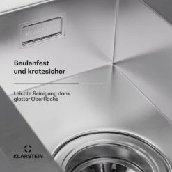 [Wiederverpackt] TitanSteel Küchenspüle Mit Abtropffläche | 100 X 45 Cm (LxB) -Klarstein 10046023 de 0006 usp