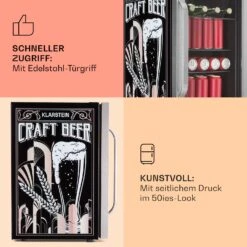 Beersafe Craft Beer Edition Getränkekühlschrank Mit Glastür 70 Liter 11 Beersafe Craft Beer Edition Getränkekühlschrank Mit Glastür 70 Liter -Klarstein 10046064 de 0004 usp