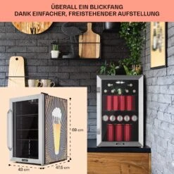 Beersafe 70 Birra Edition Getränkekühlschrank Mit Glastür 70 Liter -Klarstein 10046065 de 0007 usp