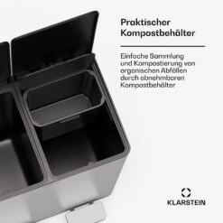 [Wiederverpackt] EcoVista Mülleimer Mit Kompostbehälter Abfalleimer 40 Liter -Klarstein 10046168 de 0004 usp 1