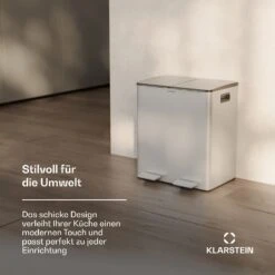 [Wiederverpackt] EcoVista Mülleimer Mit Kompostbehälter Abfalleimer 40 Liter -Klarstein 10046168 de 0006 usp 1