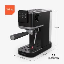 [Wiederverpackt] SteelPresso Slim Touch Espressomaschine -Klarstein 10046330 yy 0011 dimensions