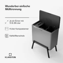 [Gebraucht] Yuma Mülleimer 40 L Inkl. Komposteimer -Klarstein 10046333 de 0003 usp