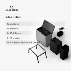 [Gebraucht] Yuma Mülleimer 40 L Inkl. Komposteimer -Klarstein 10046333 de 0006 usp