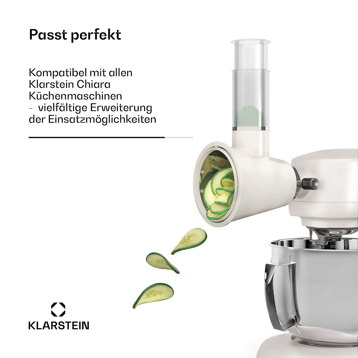 Chiara Salat-Aufsatz | 3 Verschiedene Klingen 2 Chiara Salat-Aufsatz | 3 Verschiedene Klingen – Bild 2