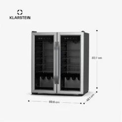 [Gebraucht] Vinamour Weinkühlschrank | 2 Kühlzonen -Klarstein 10046444 yy 0011 dimensions